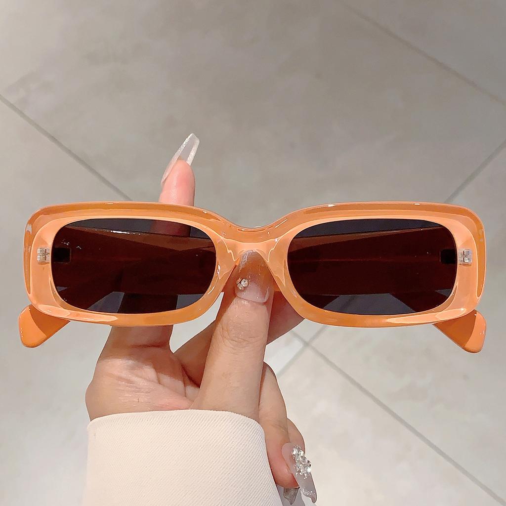 Retro Rectangle Pink Shades Fashion Brand Design Women Sunglasses Candy Color Beach Driving Sun Glasses for Ladies