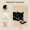 ROXMART Vintage Japanese Sushi Black Cat Poster Hanger Frame, Retro Edo Period Ramen Sushi Cat Wall Art Prints Decor for Kitchen Restaurant Home