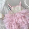 Summer Baby Girl Princess Dress Cute Tiered Cake Skirt Sleeveless Puffy Tutu Sundress For Toddler Kids Party Wear