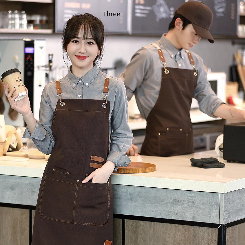 Waterproof & Oil-Proof Stain-Resistant Canvas Apron for Kitchens - Customizable Printing Available