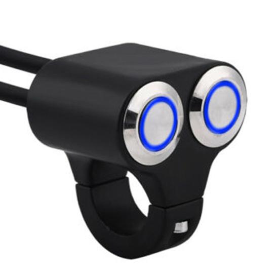 25-mm-Motorrad-Lenker-Hand-Return-Taste LED-Licht-Lampen-Steuerschalter