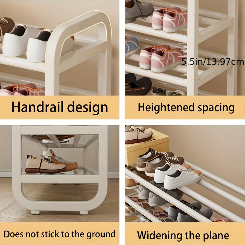 Space-saving 6-layer Metal Shoe Rack, Suitable for Porch and Dormitory Installation, Simple Home Storage and Finishing, Multi-functional Shoe Rack.