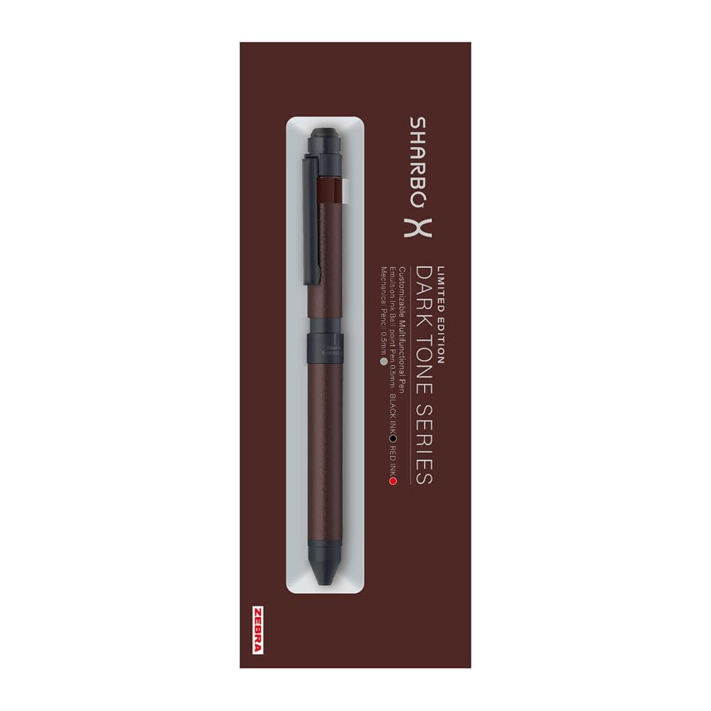 Zebra Sharbo X ST3 Multi-Function Pen Dark Tone Series Dark Brown Red 0.5mm