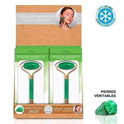Rodillo de masaje facial con piedra de jade relajante