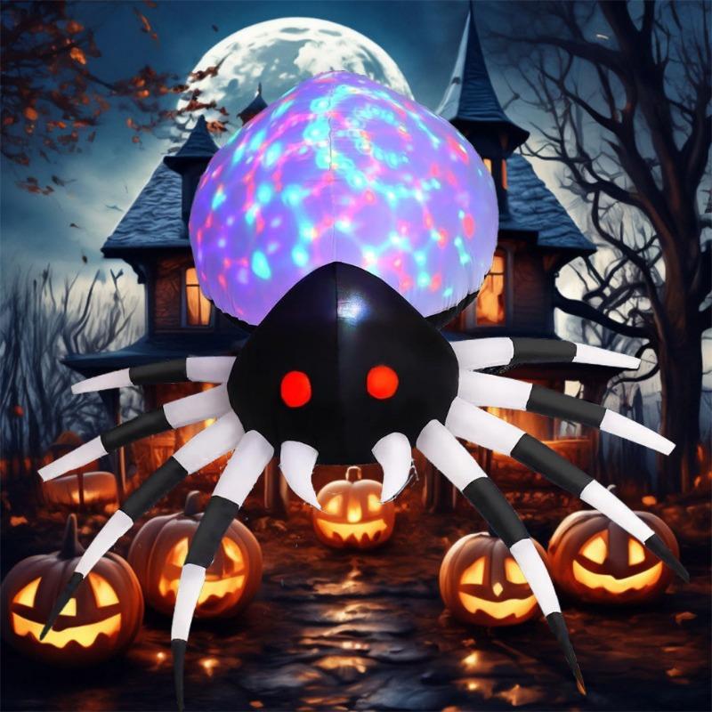 Inflatable Toy Scary Spider Halloween Inflatable Model Luminous Inflatable Model Halloween Atmosphere Decoration Model