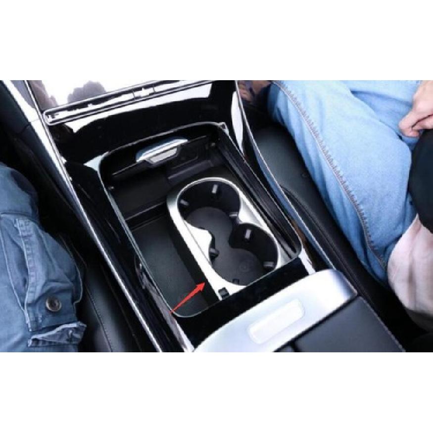 For Benz C-Class W206 Frame Trim -23 Silver Steel Central Console Water Cup