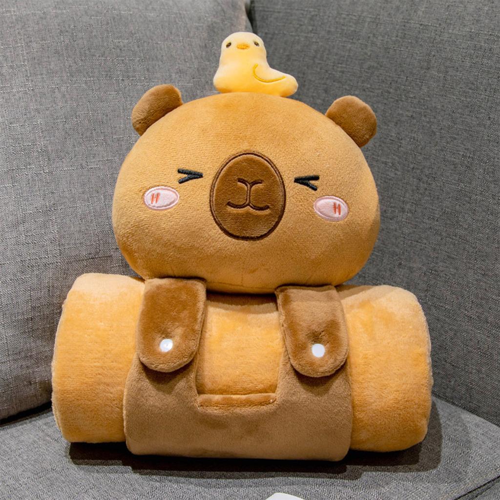 Plush Doll Air Conditioning Blanket Double-Use Pillow Soft Throw Blanket Naping Cushions Blanket Folding Gifts