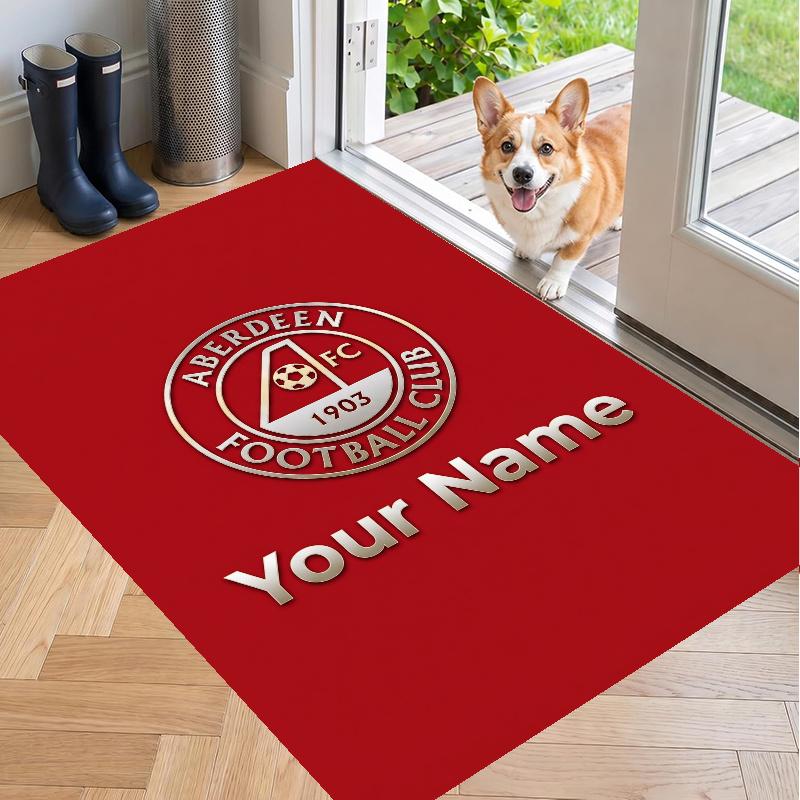 Custom Name Aberdeen Crystal Velvet Floor Rug Personalized Text Soft Carpet Home Decor