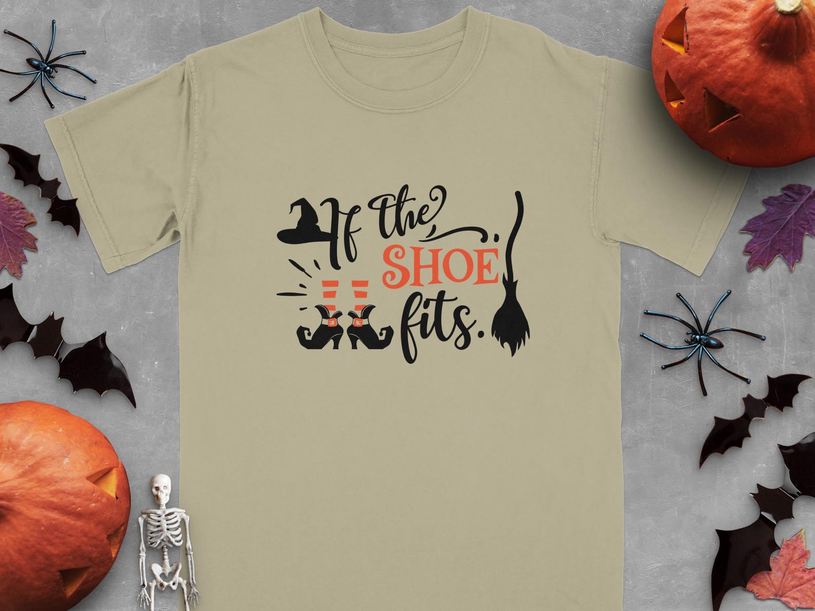 If The Shoe Fits Witch T-Shirt, Funny Halloween Witchy Tee, Spooky Season Apparel L