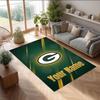 Green Bay Packers Crystal Velvet Rug, Custom Name Text Personalized Non‑Slip Floor Mat for Home Decor Gift