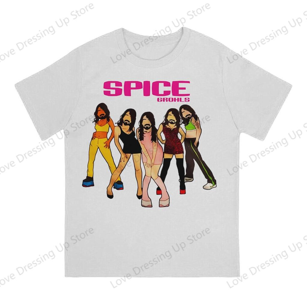 100 Cotton Tshirt Spice Grohls T Shirt Unisex Dave Grohlrock Pop Parody Funny Summer Coolness Street Short Sleeve Top S6xl
