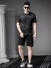 European Style Trendy Printed Rhinestone Short-Sleeve T-Shirt for Men 2025 New Summer Fashion Brand Men's Half-Sleeve Top