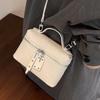 Senior Sense Litchi Leather Mini Square Bag Women's 2025 Summer New Fashion Crossbody Bag Korean Style Portable Popular Shoulder Handbag