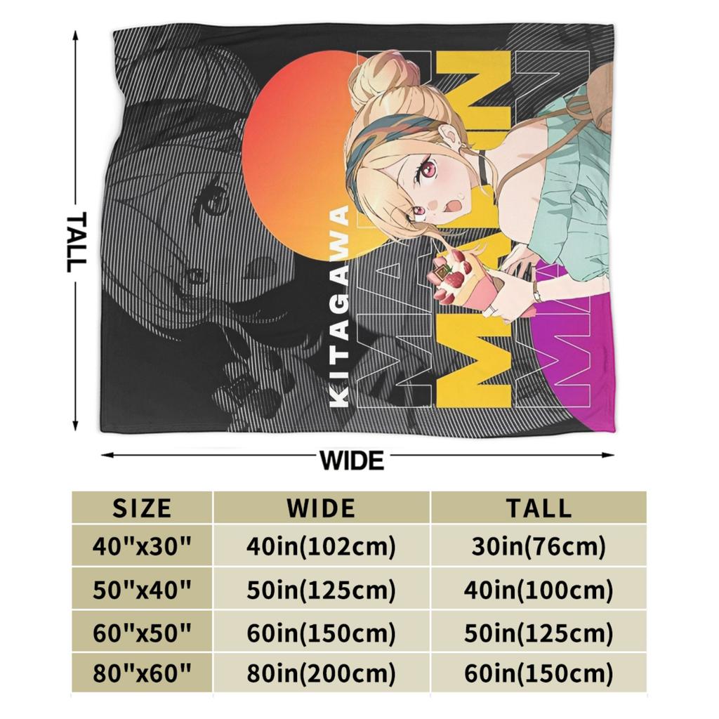 Japan Anime Marin Kitagawa Girl Blanket Multi-size Super Soft Cozy Throw Blankets for Sofa Couch and Bed