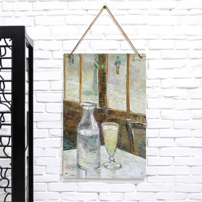 

Van Gogh Style Window Scene Iron Painting Modern Minimalist Home Wall Decor Living Room Art Hanging Painting 7.9x11.8In(20x30cm)