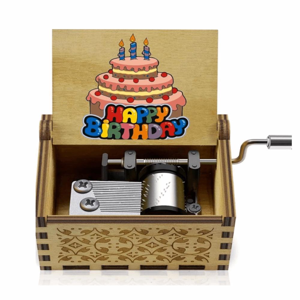 

UV Painting Wooden Music Box Laser Engraving Mechanical Music Box Valentine s Day 2.52x2.05x1.65 in-Style 4