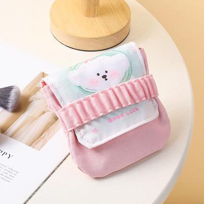 Cartoon Data Cables Organizer Sanitary Pads Bag Multipurpose Large Capacity Cosmetic Bag Napkin Pouch Storage Bag