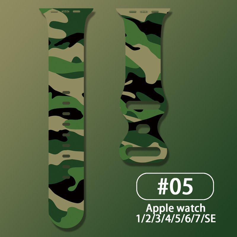 Camouflage Camo Armband für Apple Iwatch 7 6 Se 5 4 3 2 1 Band Stoßfest und Leicht