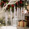 12/120x Christmas Crystal Snowflake Ice Cone Ice Column Transparent Crystal Snowflake Xmas Tree Hanging Decoration Accessories