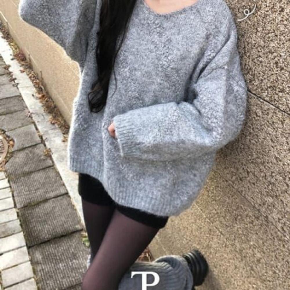 The Pink Men Kenin Loose Fit Diagonal Boucle Knit