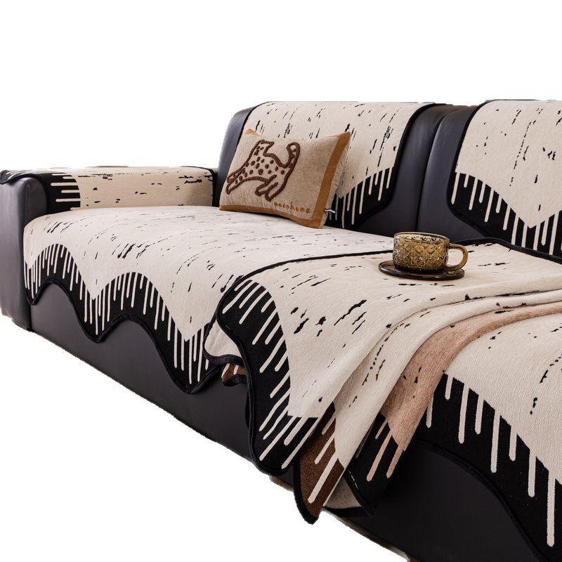 Special-Shaped Sofa Cushion  New Four-Season Universal Fixed Non-Slip Straight-Row Sofa Seat Cushion Light Luxury High-End Cover