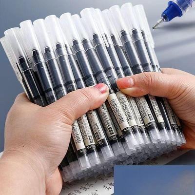 10pcs Rolling Ball Pens 0.5 Mm Japanese Quick Drying Fine Point Pens Liquid Ink Smooth Writing for Office Student Back To School Supplies