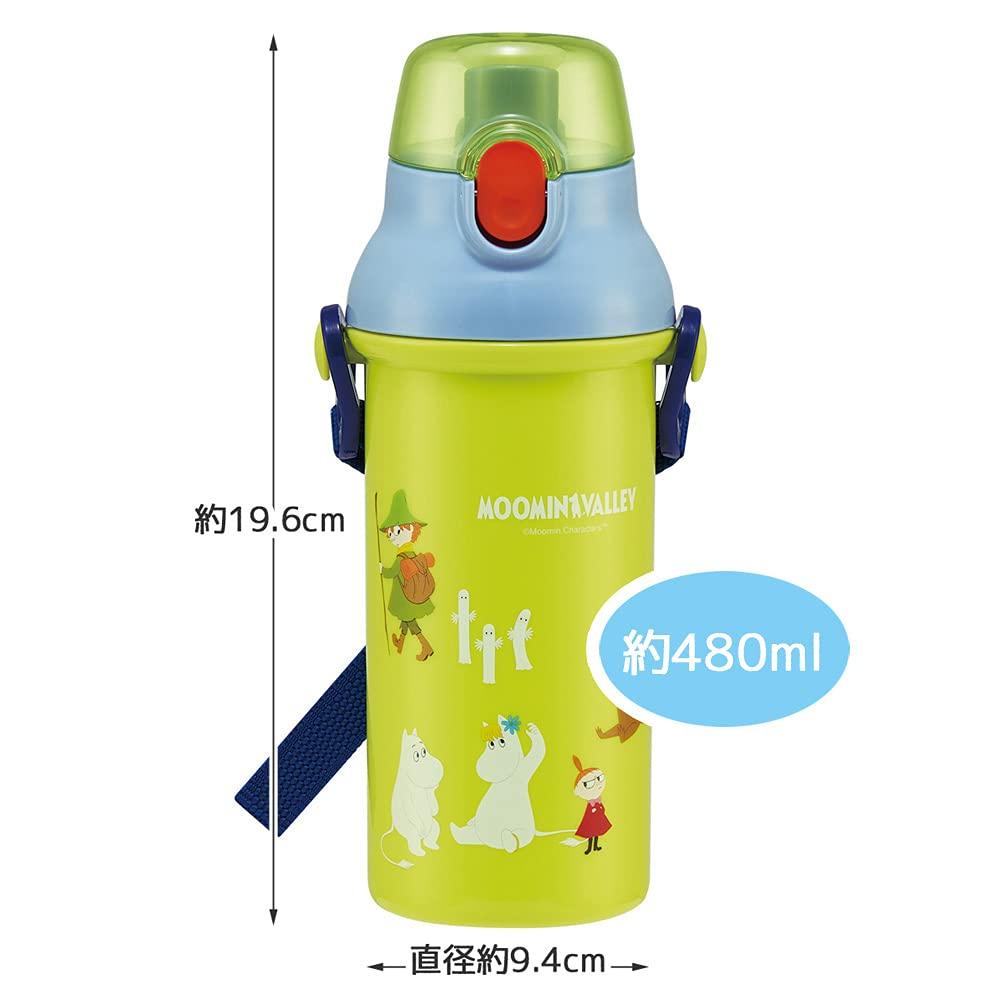Skater Plastic Water Moomin for Made in Children's Bottle, 480ml, Ag+ Antibacterial, Design, Girls, Japan, PSB5SANAG-A