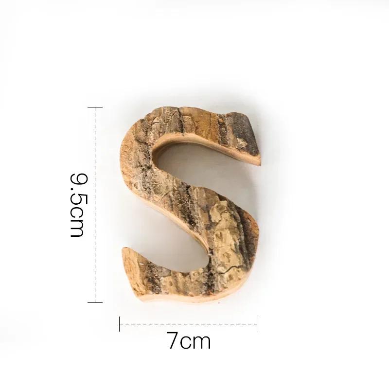 Zusammen mit Bark Massivholz Retro Holz Englische Buchstaben Alphabet Zahl für Cafeteria Bar Heimdekoration Vintage DIY Buchstabe