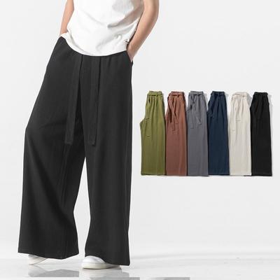 2022 Men's Chinese Style Wide-Leg Cotton Linen Pants