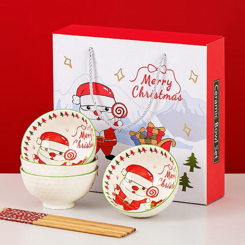 ZISIZ Bohemian Underglaze Ceramic Dining Set, Christmas Edition