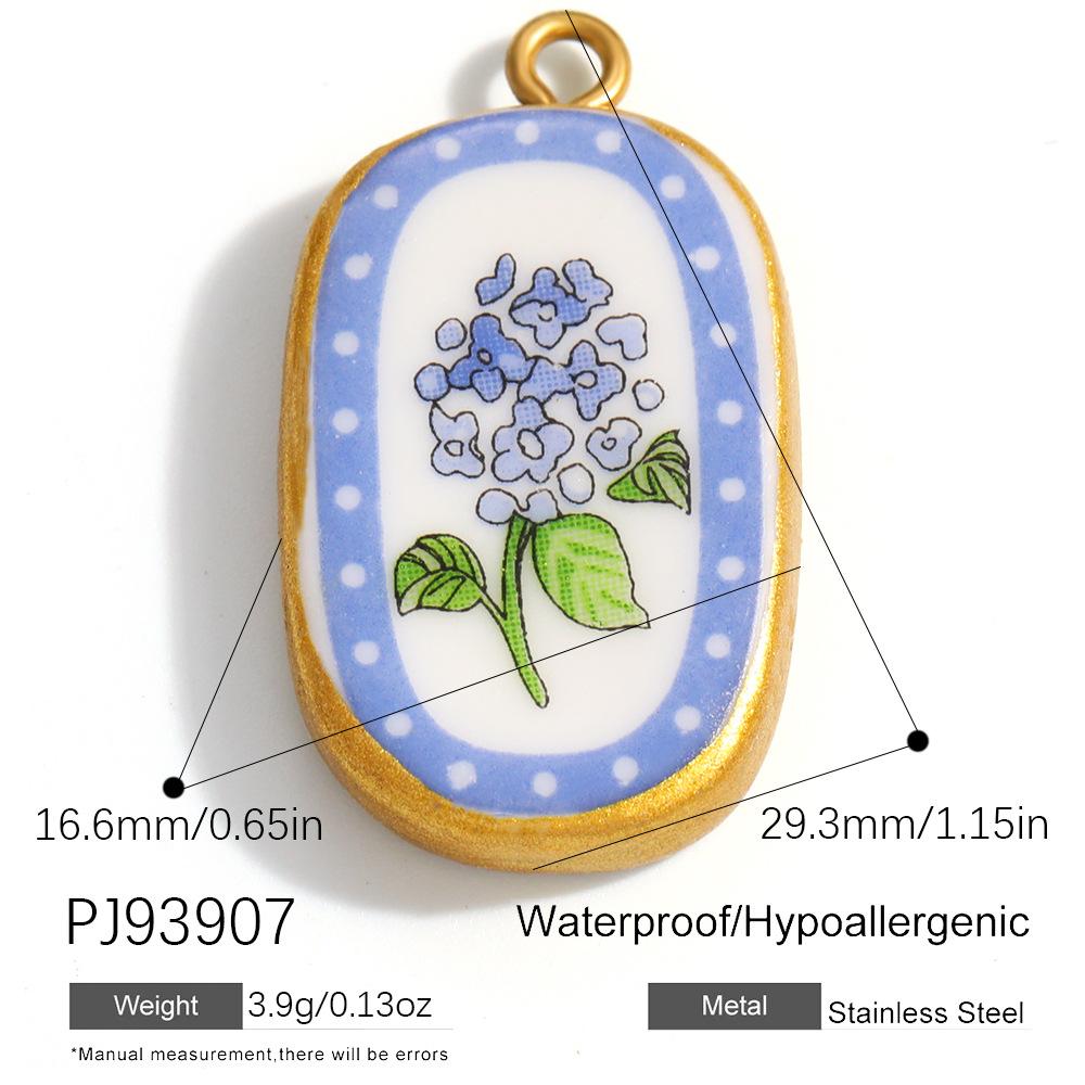 Stainless Steel Heart Cherry Fruit Flower Dog Colored Hand-painted Charms for Jewelry Making Necklaces DIY Material Colorfast