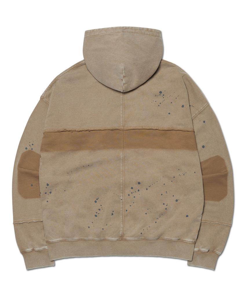 Nomanual Detached Patch Hooded Zip-Up - Washed Brown