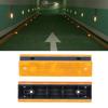 2PCS Rectangle Reflective Sign Road Stud Marker for Highway Traffic Warning Facilities(YellowWhite )