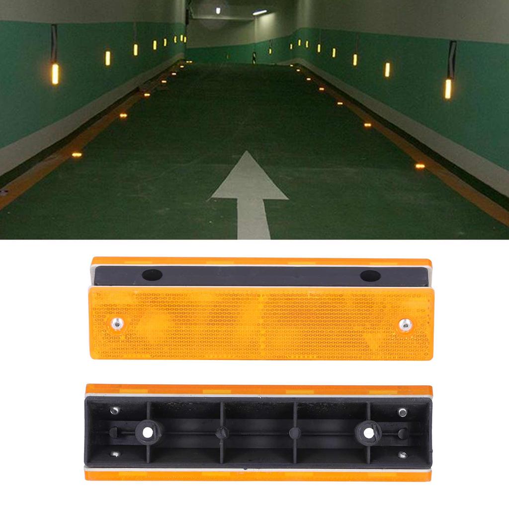 2PCS Rectangle Reflective Sign Road Stud Marker for Highway Traffic Warning Facilities(YellowWhite )