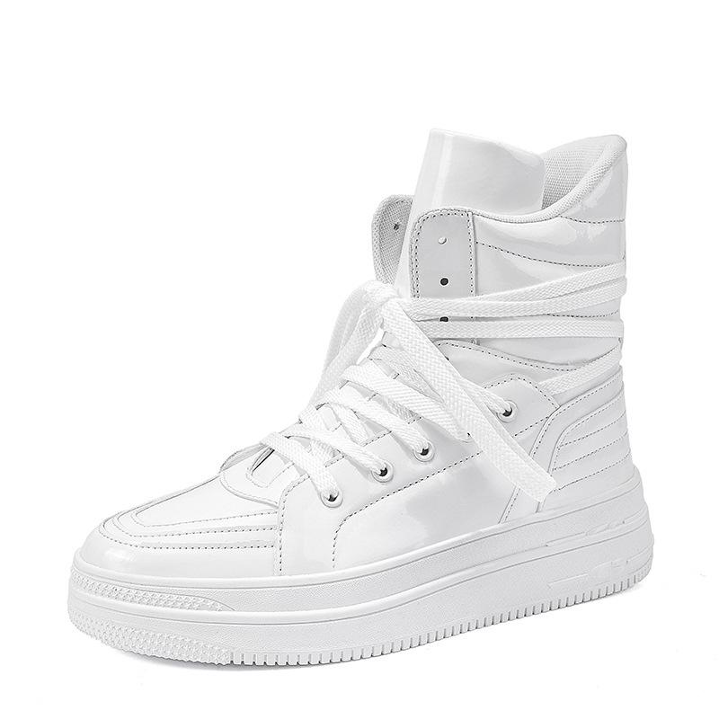 Autumn and Winter British Style Straps American High Street Boots High Top Casual Thick Baseplate Shoes