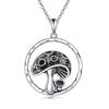 Mushroom Pendant Necklace Vintage Silver Color Wedding  For Women
