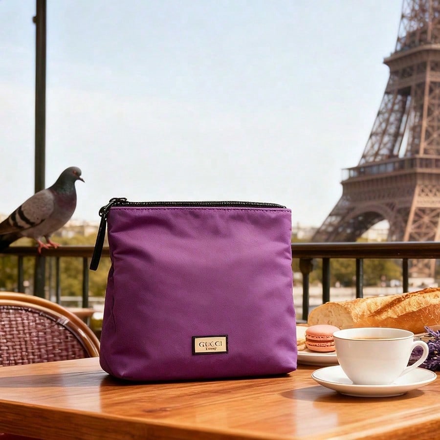 Women Violet Pearlescent Flower Storage Bag, Cosmetic Bag, Portable Handbag, Fashionable, Suitable for Travel Occasions GUCCI-GIFT-83