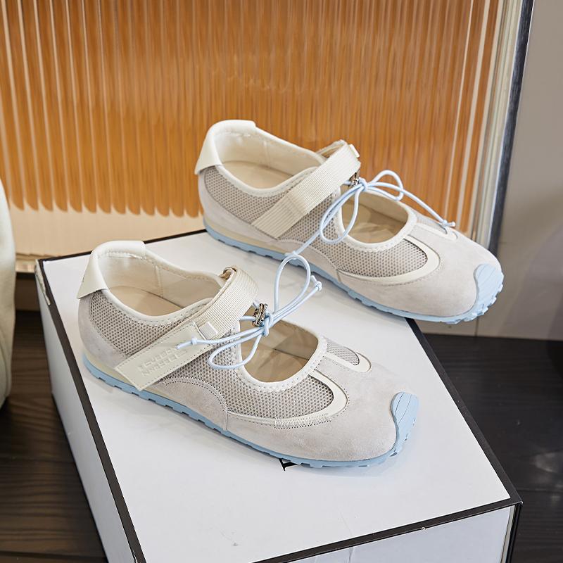 Fashion 2025 New Flat Mary Jane Shoes for Women One-strap Ballet Women's Sneakers Large Size Mesh Breathable Female Shoes