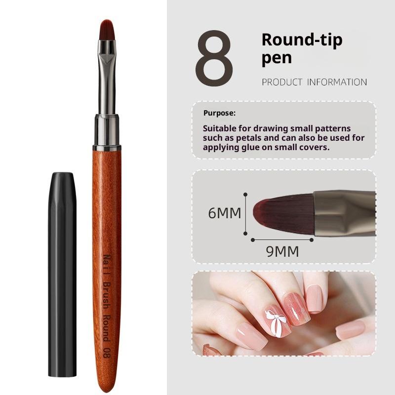Nail Art Liner Brush Detail Brush Wood Handle Drawing Painting Pen UV Gel Extension Carving Pen Manicure Tool