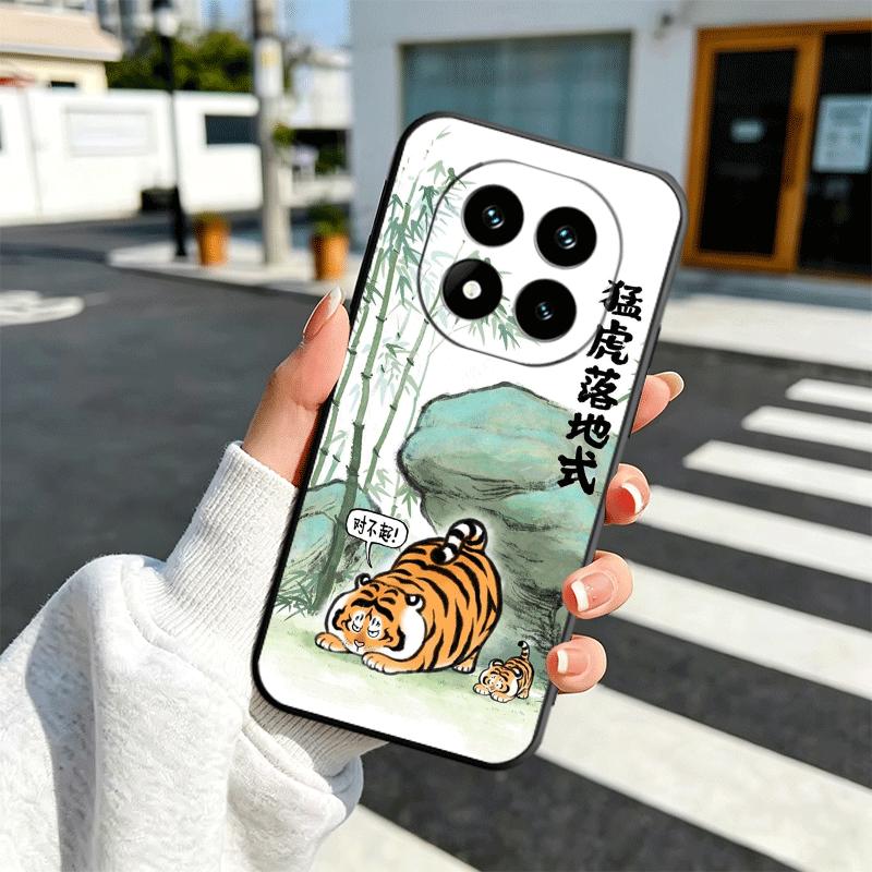 

Cartoon Fat Tiger Funny Soft Phone Case for Xiaomi Redmi Note 12 13 14 15 Pro Plus 11 12S 11S 11T 10 4G Black Cover Back Shell Redmi Note 12 Pro 4G
