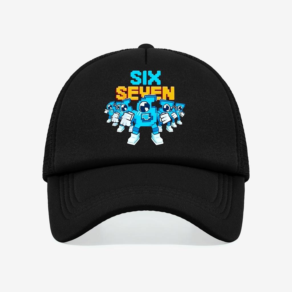 1PC Cyberstyle Pixel 67 Mesh Hat | Multi Color Contrast+Breathable Mesh Fabric, Essential for Going Out On the Street