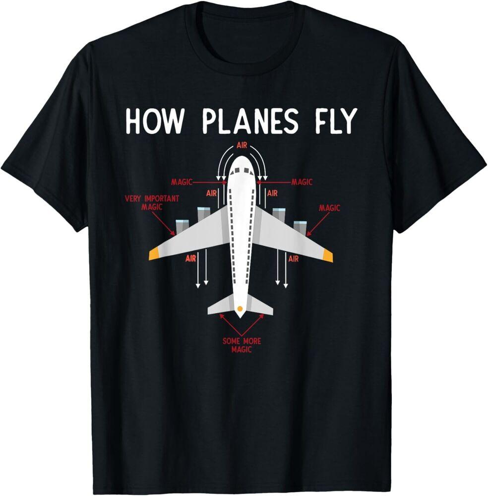 

Аэрокосмический инженер Смешная футболка Как самолет летает Футболка Подарок Унисекс футболка 4XL