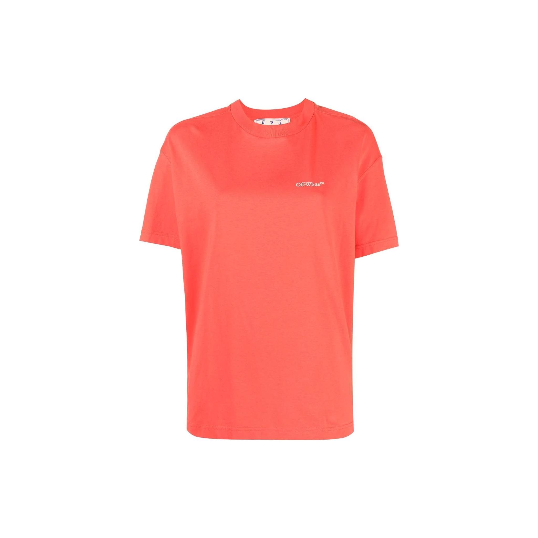 

Off-White Футболка женская с принтом букв, с круглым вырезом, с коротким рукавом, стандартного кроя, оранжевая OWAA089S23JER0012901 M