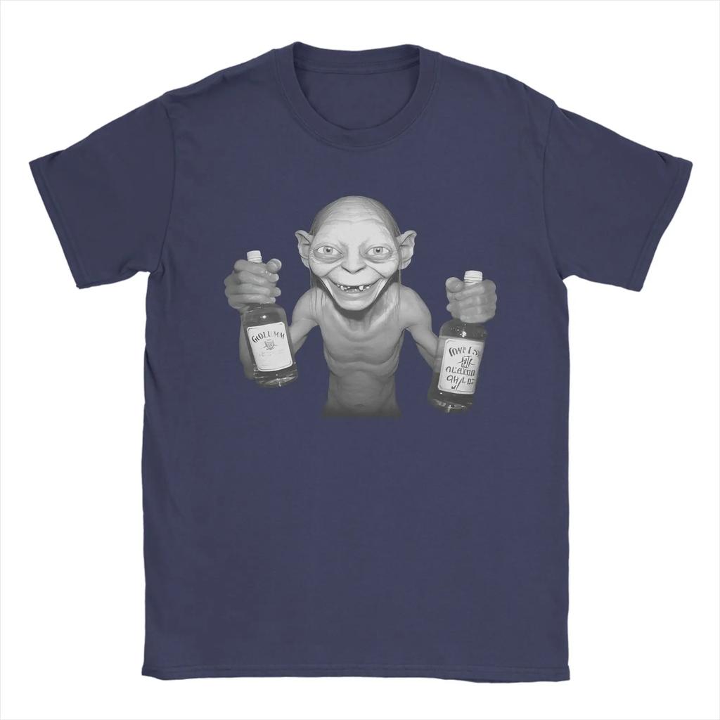 Fashion Gollum Drink Wine Funny T Shirt for Unisex The Rings Character Cotton T-shirts Short Sleeve Clothing