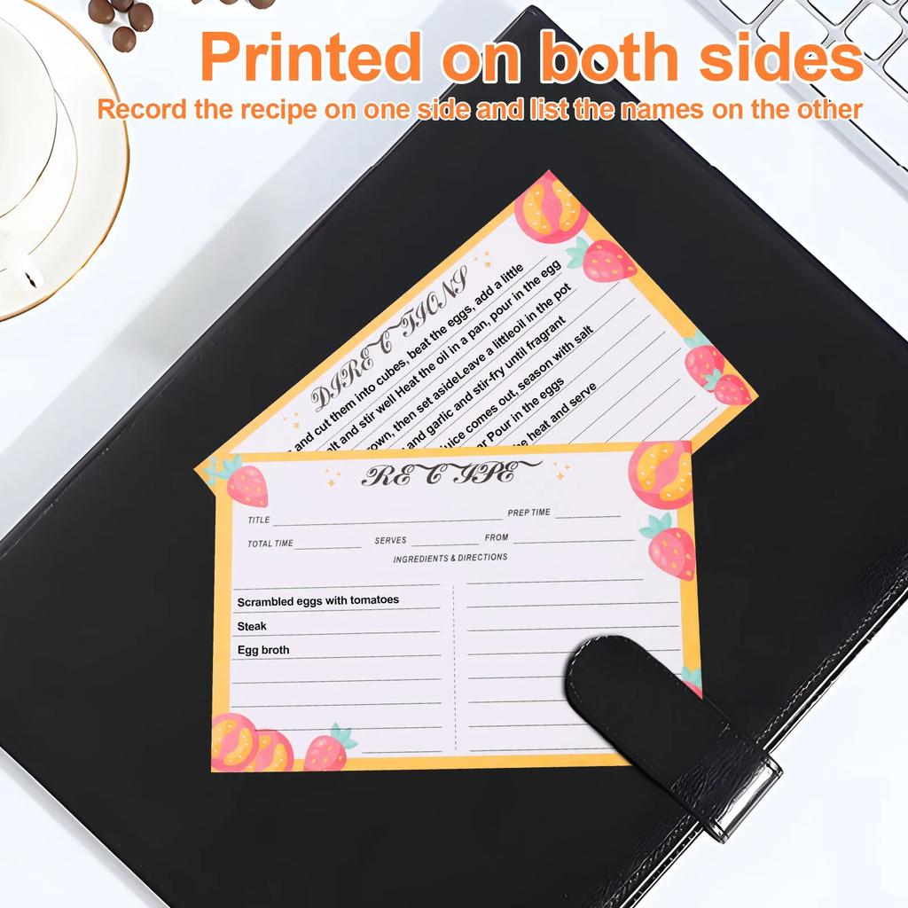100 Sheets Recipe Cards Set Thickened 16x11cm Double Sided Blank Recipe Cards Dining Room Wedding Party Table Decor Recipe Cards