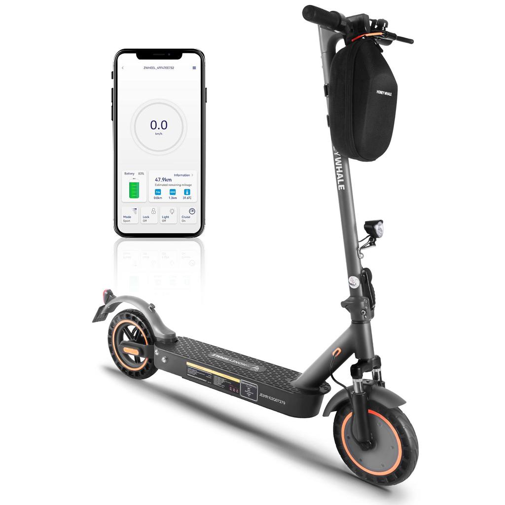 HONEY WHALE E9 Max City Dospělá E-koloběžka 500W Motor 36V10Ah Baterie 10palcové Pneumatiky E-koloběžka Tichá Pneumatika Skládací Elektrická Koloběžka