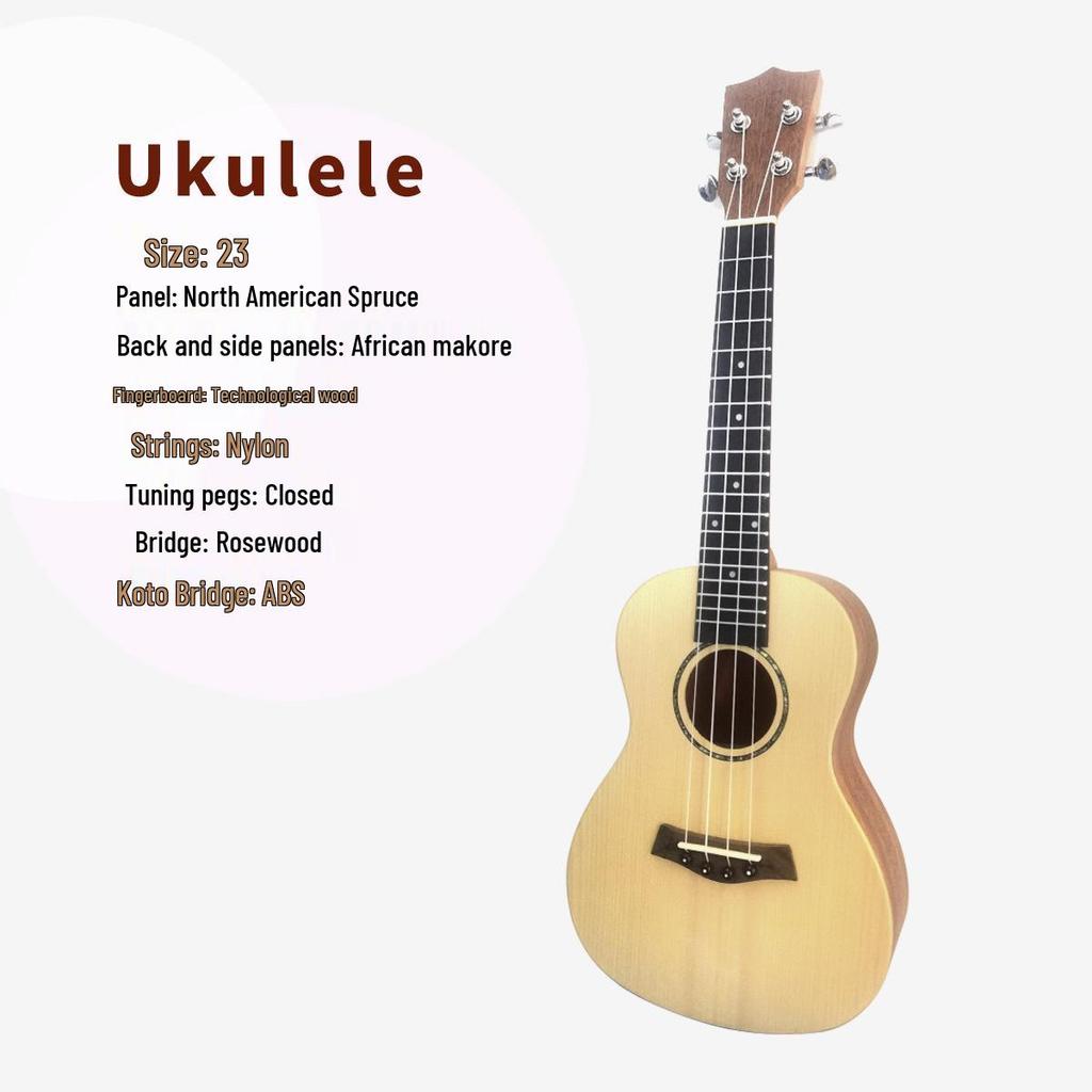 Classical 23/26 Inch Solid Mahogany Top Ukulele for Children's Beginners