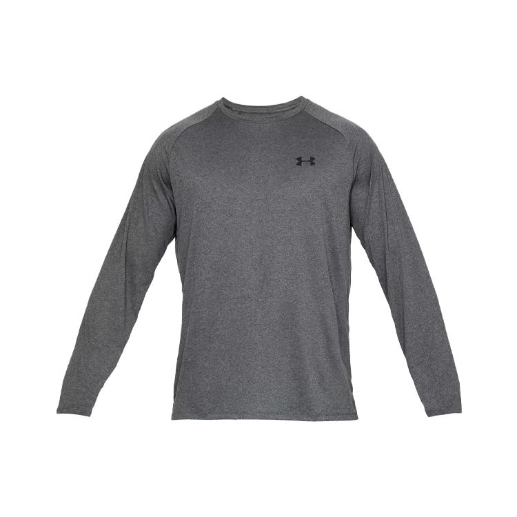 Under Armour Tech T Shirts Men's Carbon Gray Crew Neck Moderate Straight Fit 1328496-090