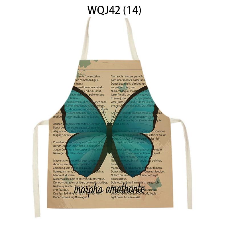 Animal Dog Bear Deer Pattern Kitchen Aprons for Adult Kids Linen Bib Home Cleaning Apron Butterfly Pattern Cooking Baking Aprons