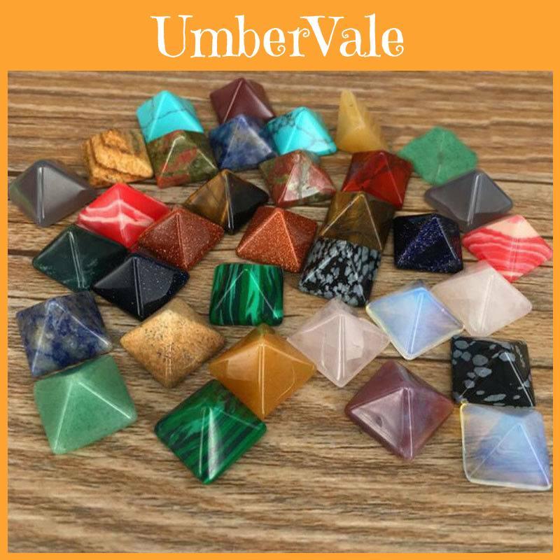Vibrant Chakra Pyramid Crystal Stone Set With Authentic Natural Quartz For Wicca And Meditation